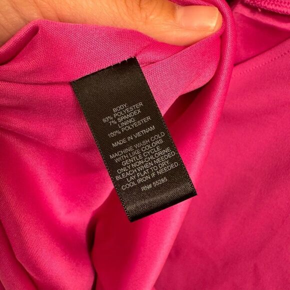 Express Magenta Fuchsia High Neck Midi Bodycon Dress Size 12 - Picture 8 of 8